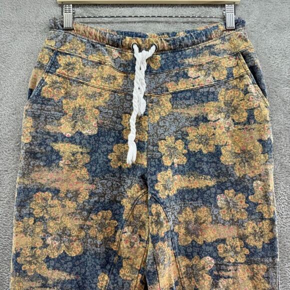 Saturday Sunday Pants Womens S Orange Blue Floral Hig Rise PullOn Jogger Pockets - Picture 3 of 15